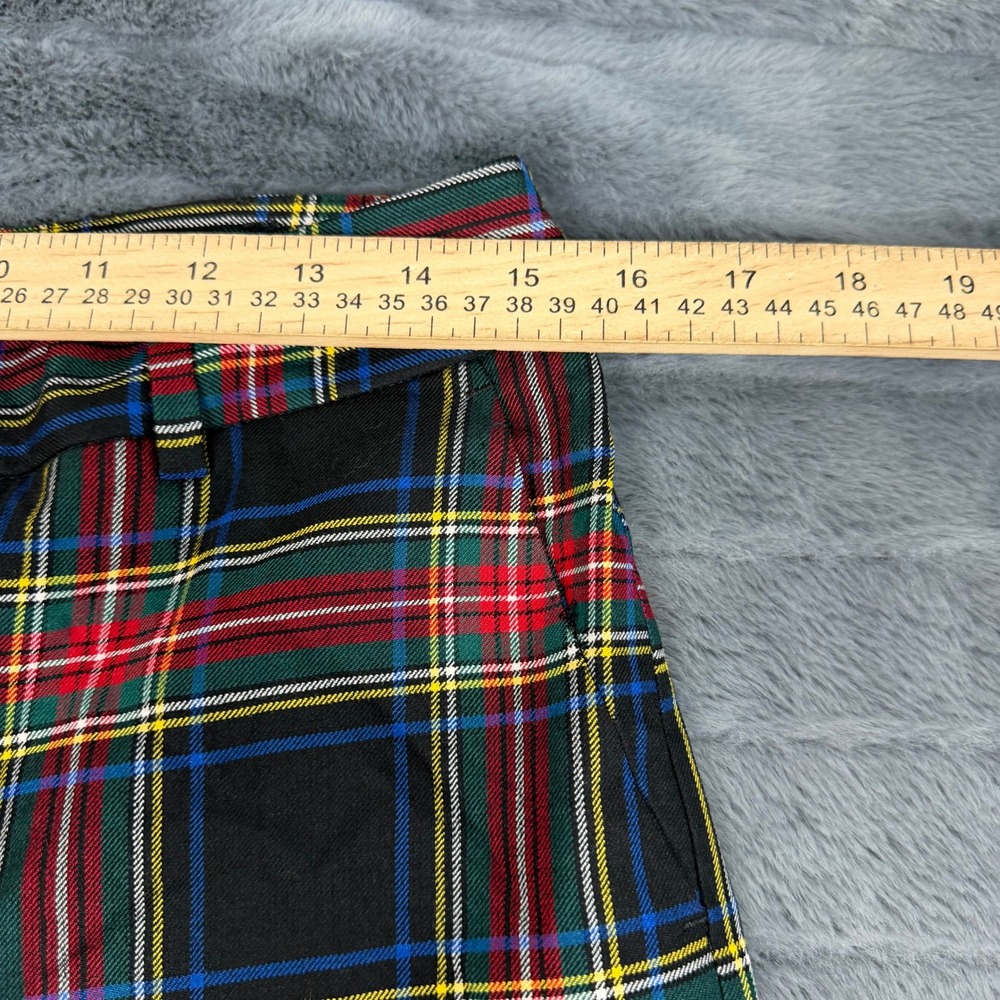 Talbots Womens Stewart Plaid Wide Leg Wool Blend Pants Black Red Green Size 4 - Picture 2 of 10